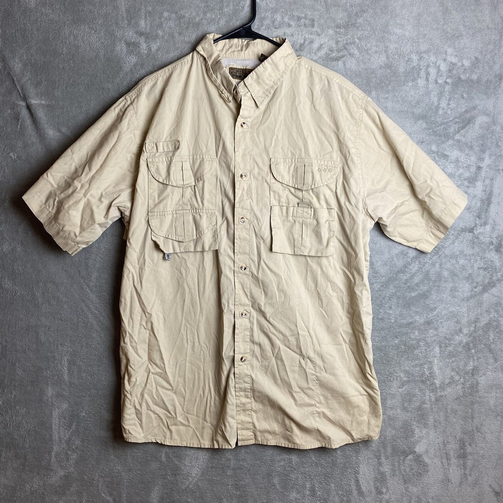 Big Sky Outfitters Mens XL Beige Button Front Shirt